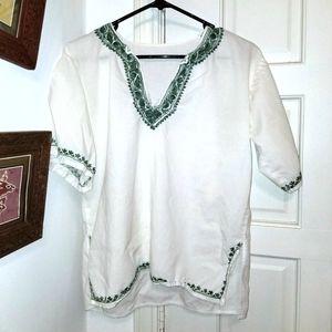 Vintage cotton peasant shirt M/L